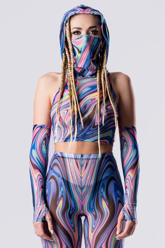 Rave Outfit Dreamwaver Flared Pants Set Close Front View
