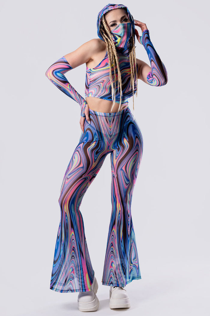 Rave Outfit Dreamwaver Flared Pants Set Front View
