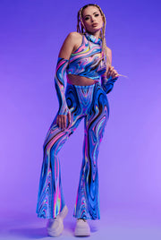 Dreamweaver Mesh Flared Pants Set main image 0