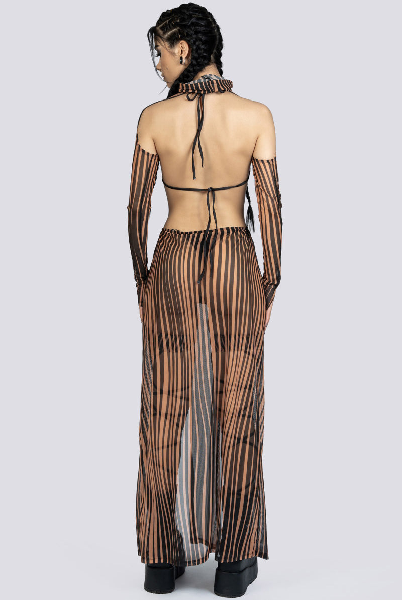 Dune Cut Out Maxi Mesh Dress Rave Wear