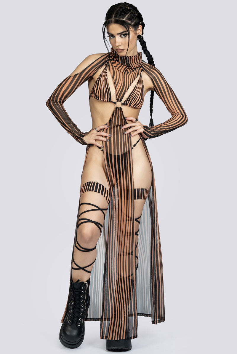 Dune Cut Out Maxi Mesh Dress Festival Outfit