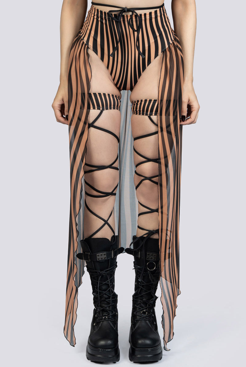 Dune Open Front Sheer Maxi Skirt Festival Wear
