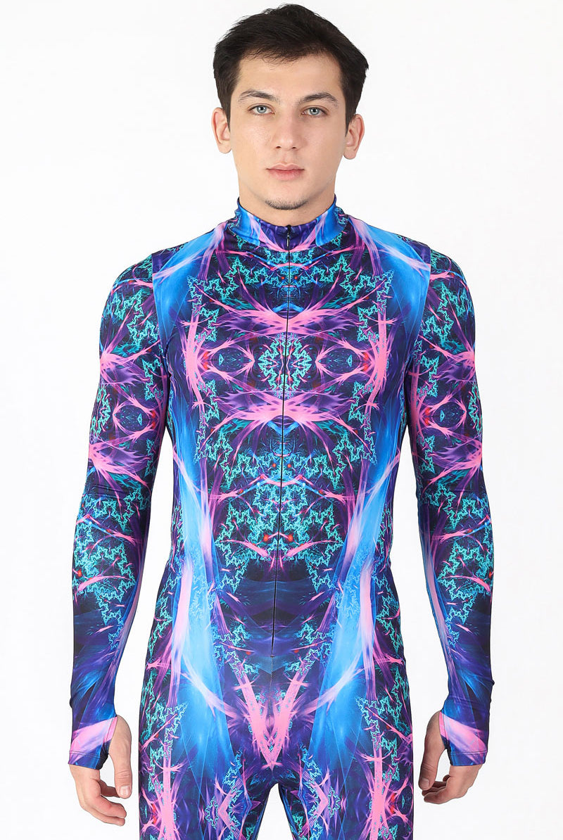 Electric Blue Men Costume Close View
