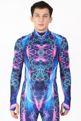 Electric Blue Men Costume Close View