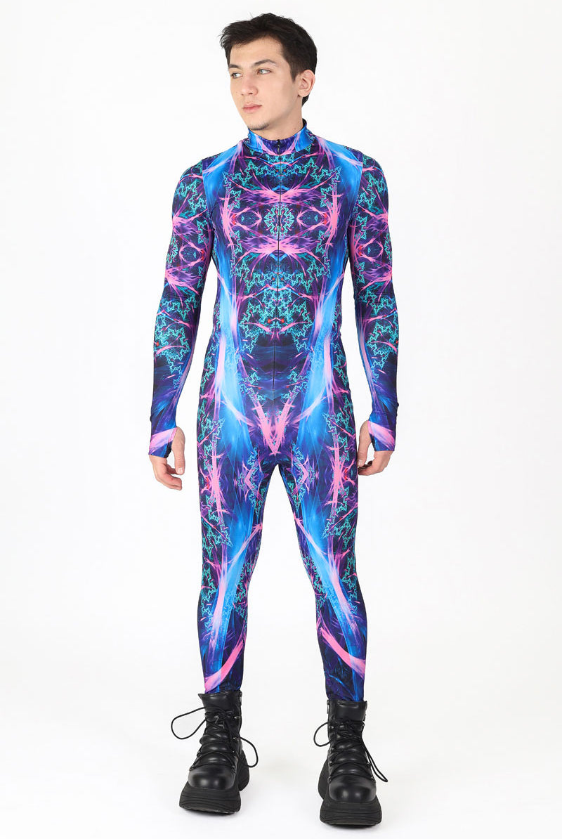 Electric Blue Men Costume Front View