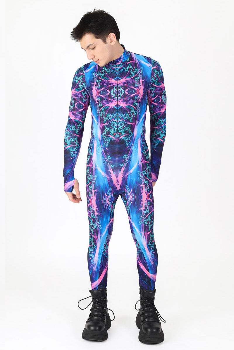 Electric Blue Men Costume Side View