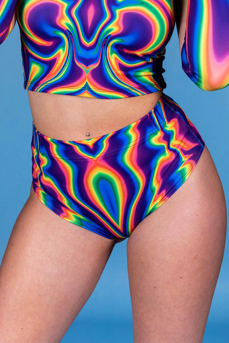 Electric Feel Booty Shorts Set Close View
