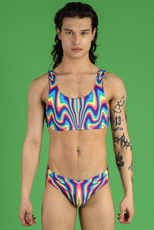 Electric Feel Men's Bra Top Front View