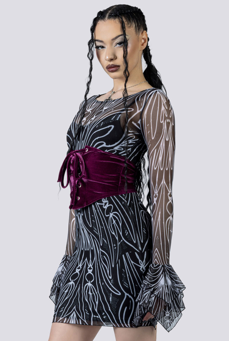 Electric Plum Corset Belt Side Dark Fashion