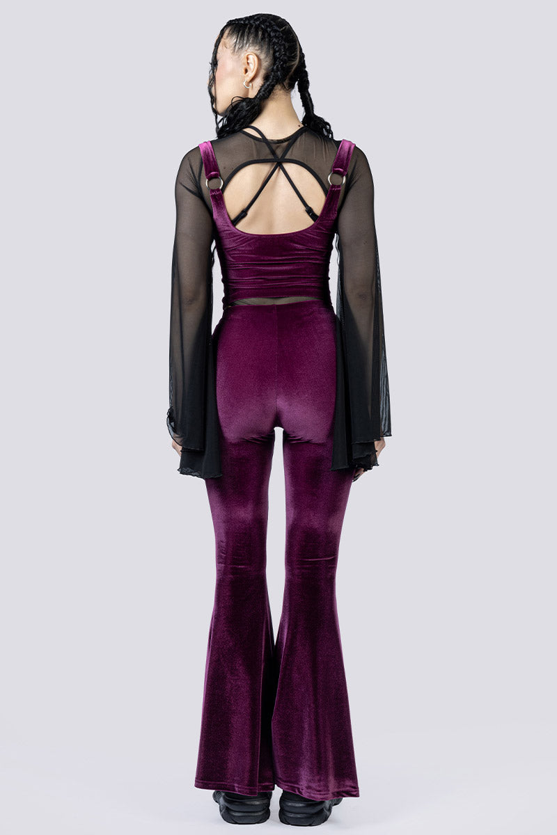 Electric Plum Underbust Corset Back Goth Fashion