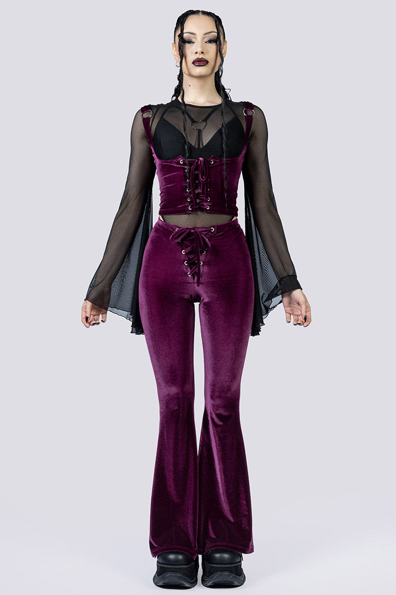 Electric Plum Underbust Corset Front Gothic Outfits