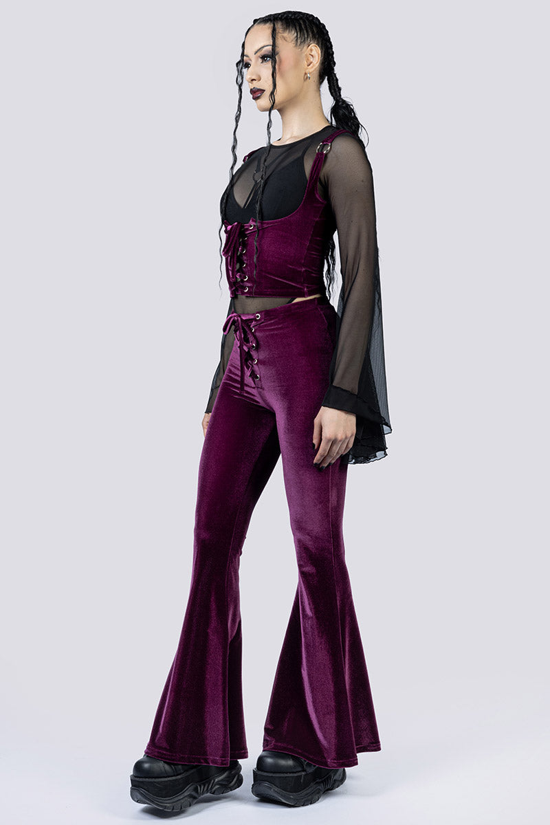 Electric Plum Underbust Corset Side Goth Wear