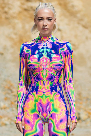 Rave Outfit Electromagnetic Costume Close View