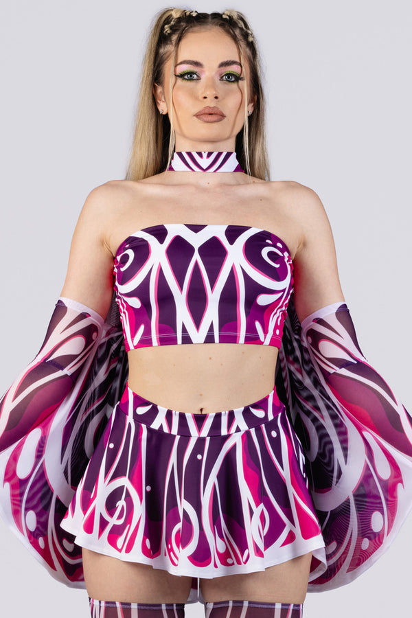 Rave Outfit Elven Melody Rave Mini Skirt Set Close View