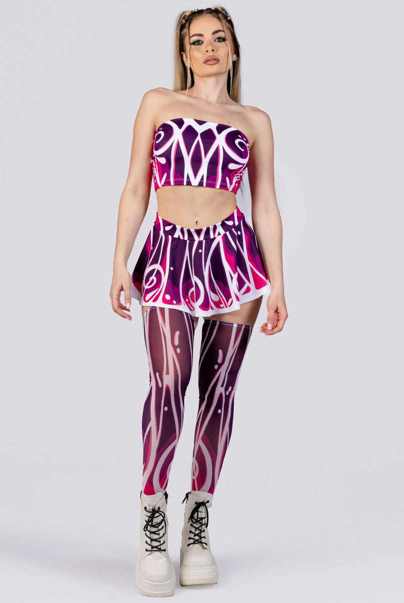 elven-melody-rave-mini-skirt-set-front-view