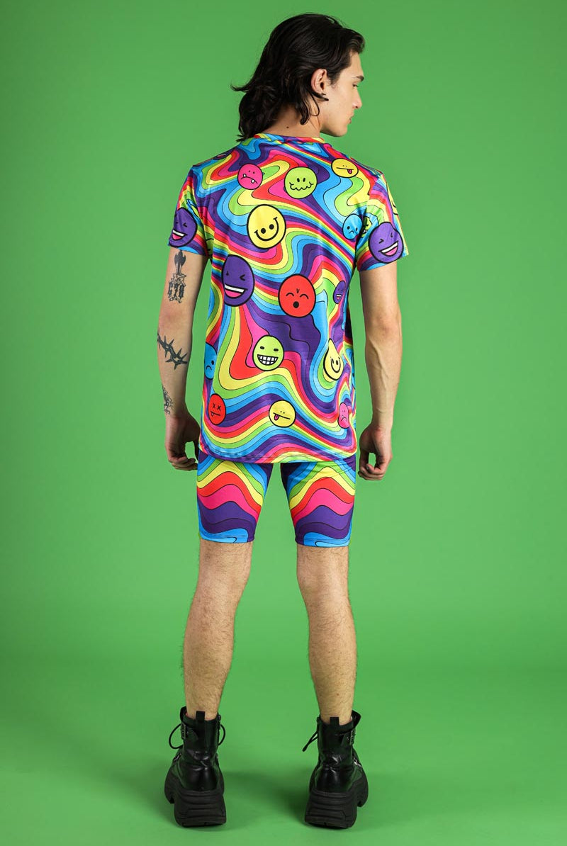 Emoji Spectrum Men's Biker Shorts Back View