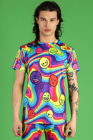 Emoji Spectrum Men's Biker Shorts Set Front View