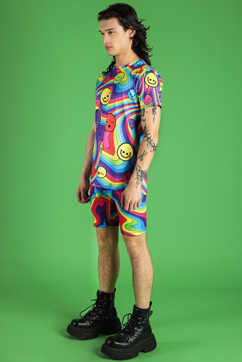 Emoji Spectrum Men's Biker Shorts Side View