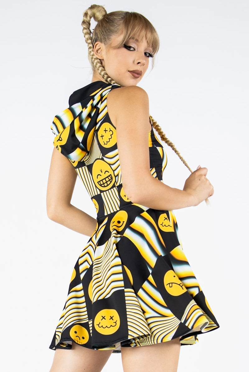 skater dress festival Trippy UV/RGB Reactive All-Over Festival Skater Dress