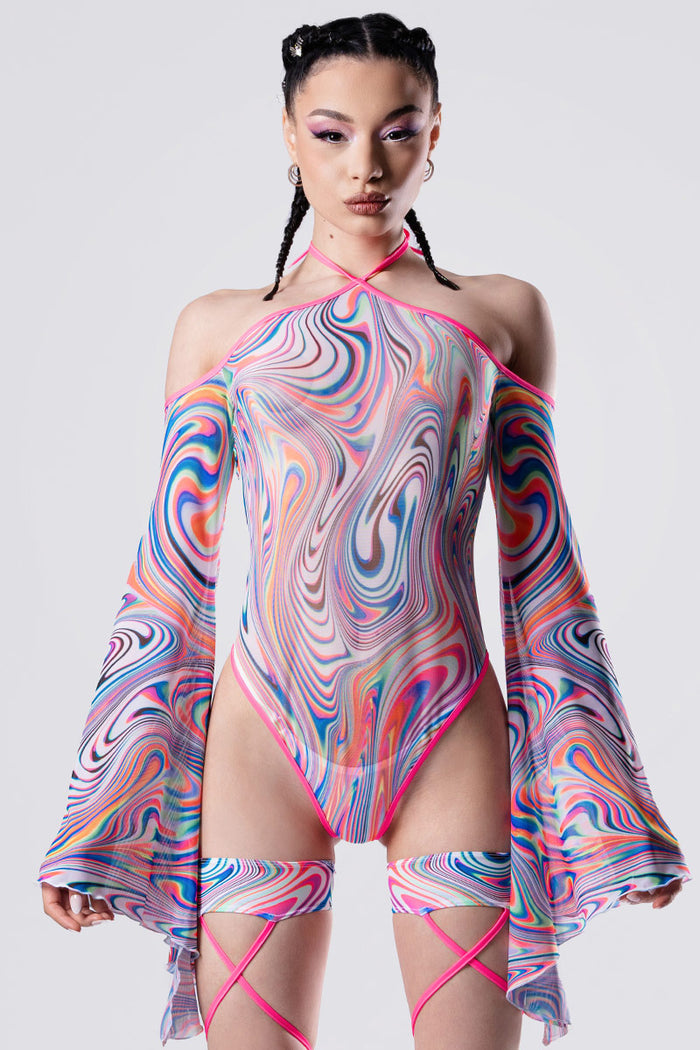 Rave Outfit Endless Hypnosis Bodysuit Close Front View