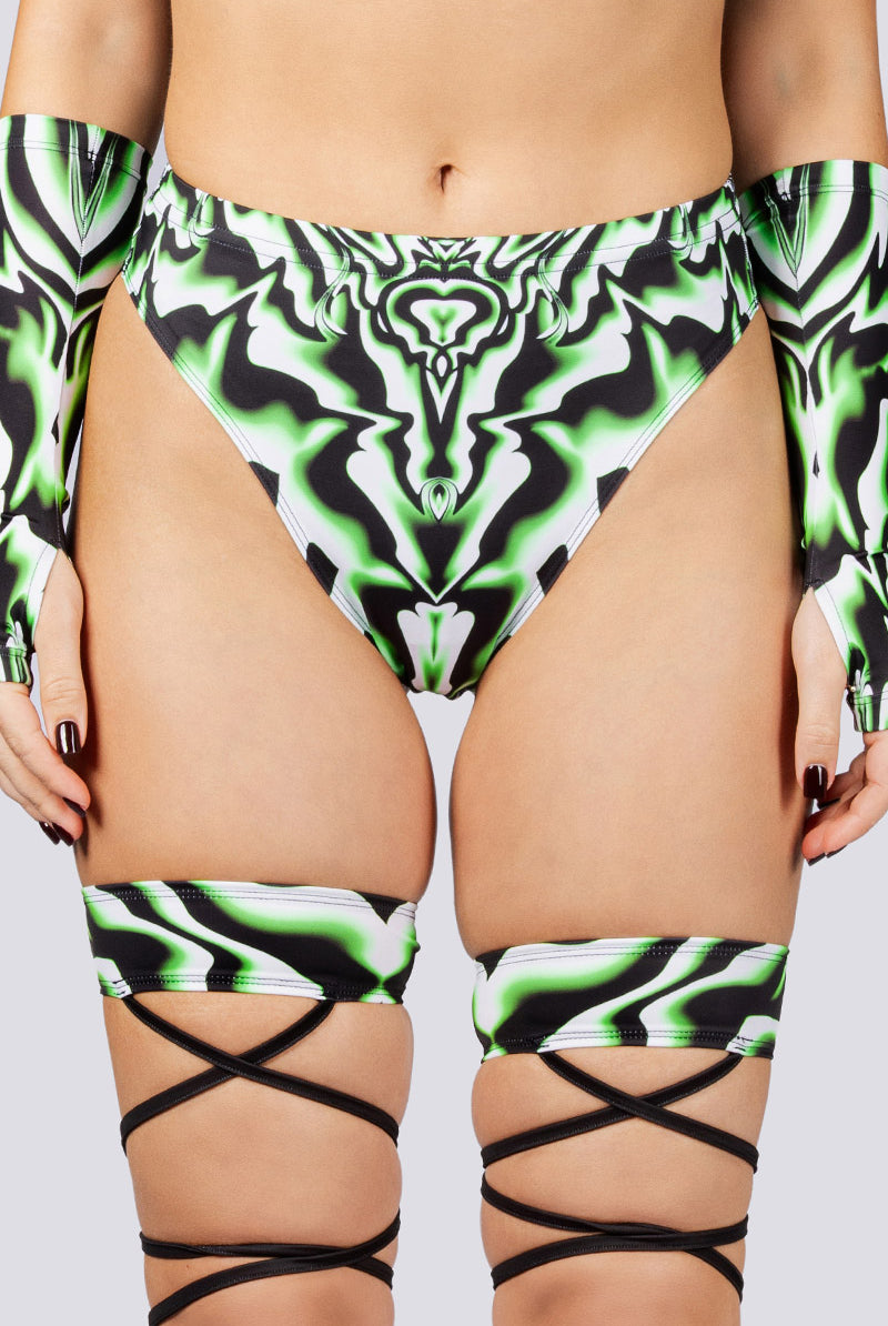 Energy Flow High Cut Booty Shorts Close View