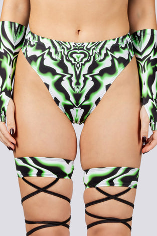 Energy Flow High Cut Booty Shorts Close View