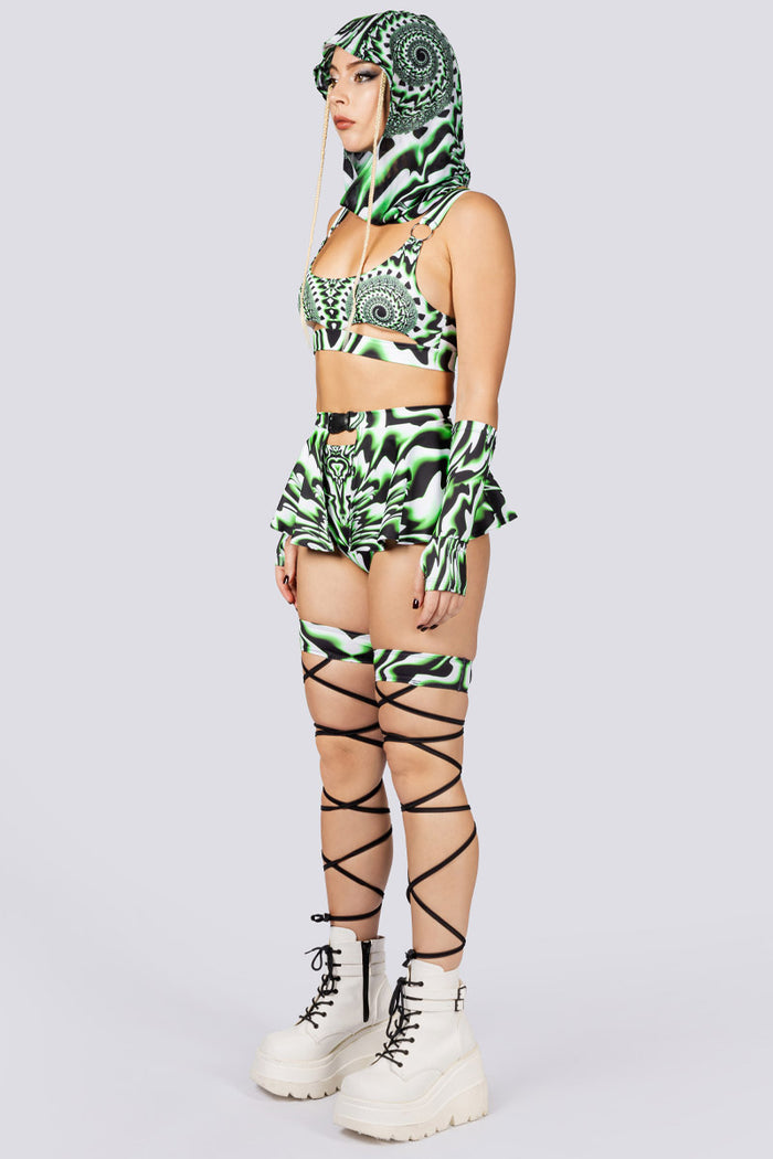 Rave Outfit Energy Flow Mini Clasp Skirt Set Full Side View