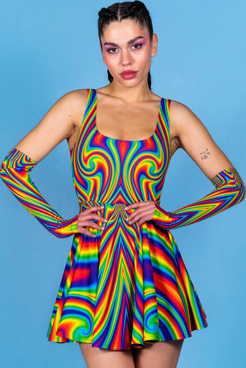 Pride Outfits, Ecstatic Mood Skater Dress, Printed Circle Dress, Pride Skater Dress, Above Knee Dress, Pride Festival Clothing, Rave Wear, XXL Pride Outfits, Ecstatic Mood Skater Dress, Printed Circle Dress, Pride Skater Dress, Above Knee Dress, Pride Festival Clothing, Rave Wear, XXL