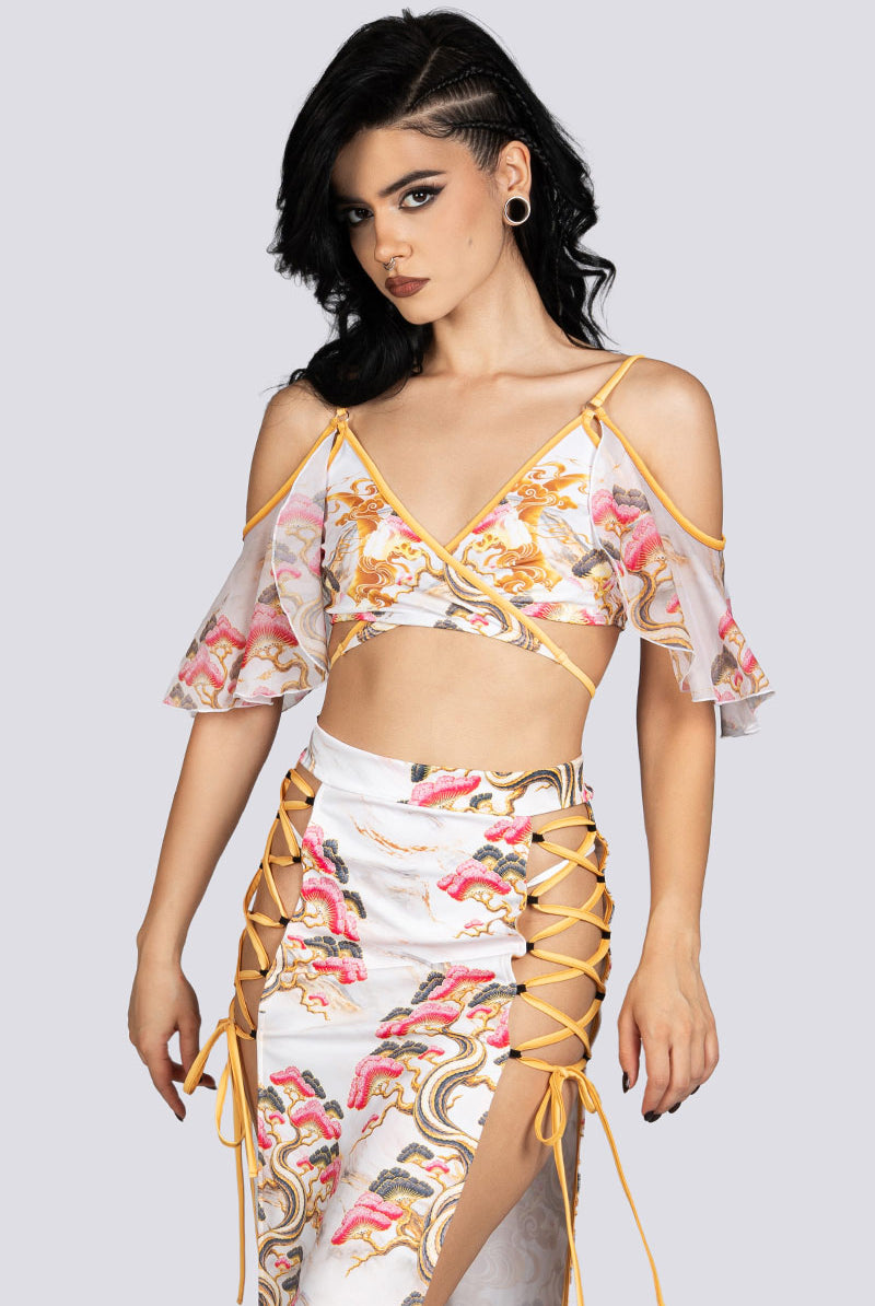 Eternal Blossom High Slit Maxi Skirt Halloween Outfit