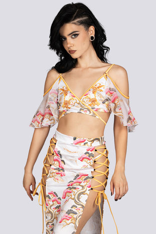 Eternal Blossom V Neck Bra Top Halloween Costume