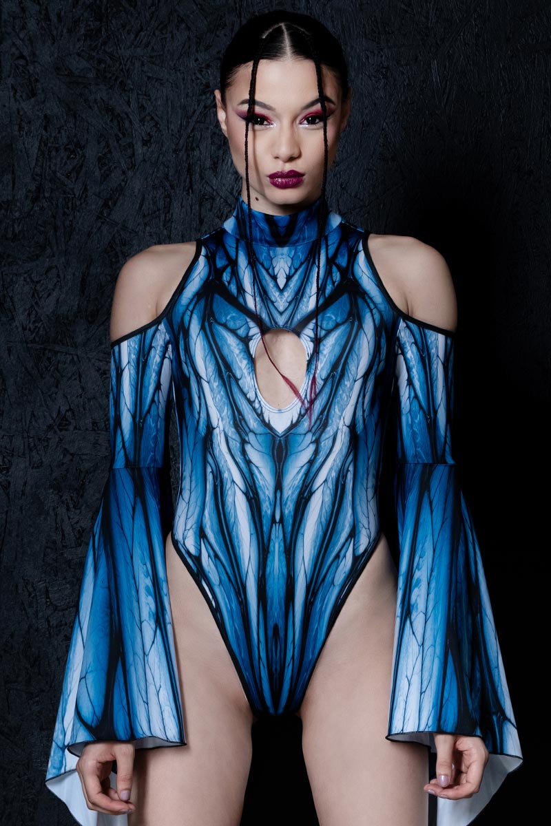 トップス a maiden devil eden body suits Eternal Vampire Cut Out Flare Sleeve Thong Bodysuit | Devil Walking