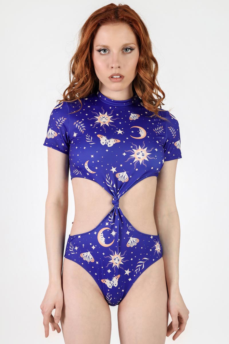 Ethereal Dream Knot Front Cut Out Bodysuit Front View