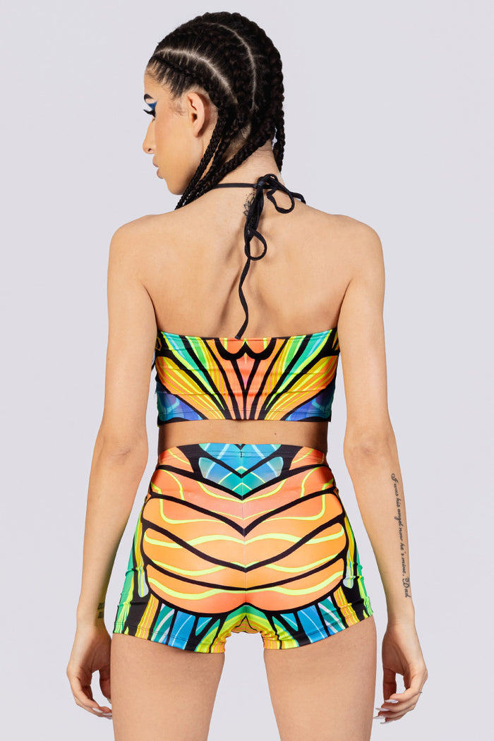Rave Outfit Firefly High Waisted Shorts Set Back View