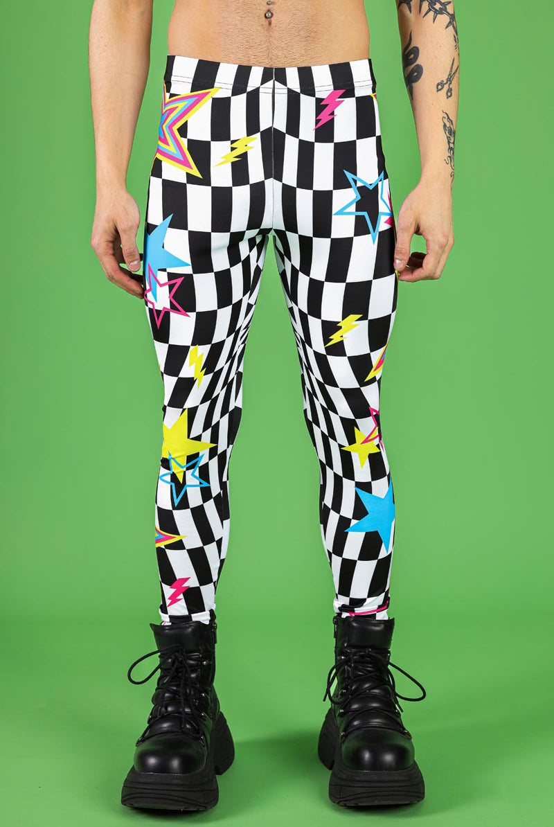Flash Pop Men's Leggings Close View
