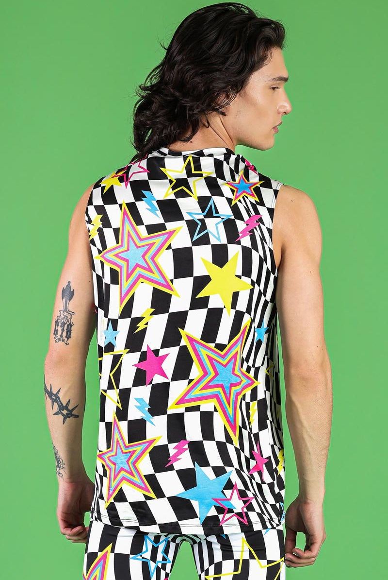 Flash Pop Men's Sleeveless Shirt Back View