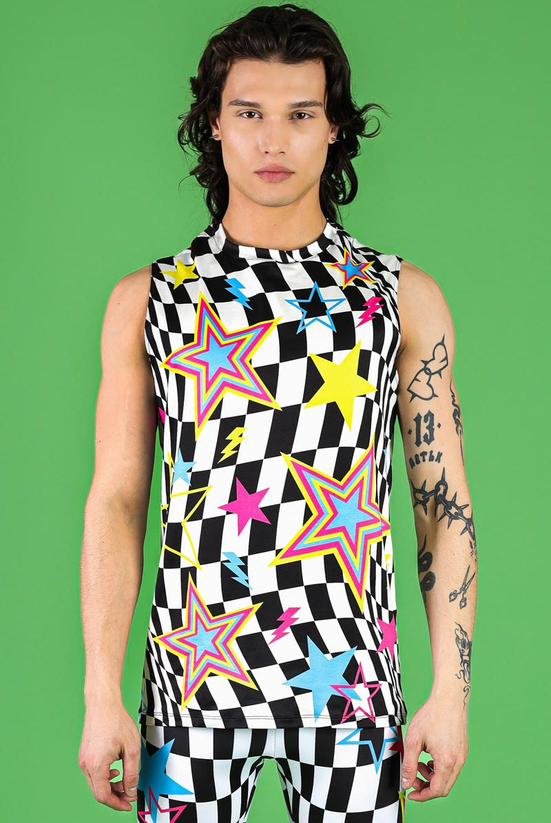 Flash Pop Men's Sleeveless Shirt Front View