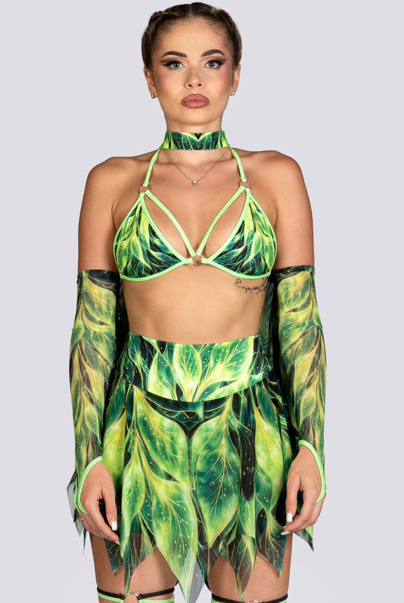 Forest Pixie Strappy O Ring Bra Top Rave Halloween Outfit
