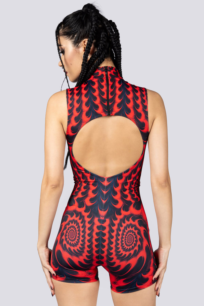 Rave Outfit Fractalia Cut Out Romper Back View