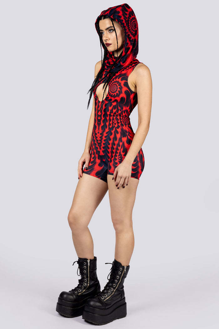 Rave Outfit Fractalia Cut Out Romper Side View