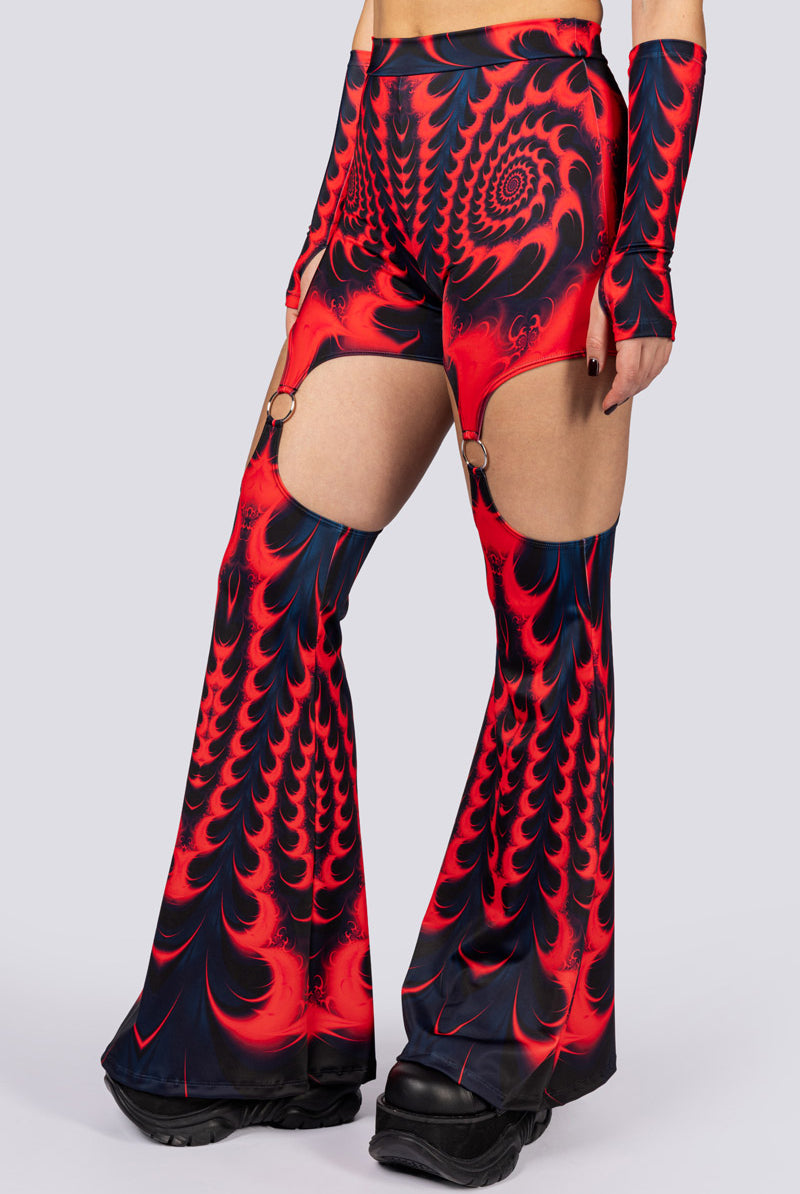 Fractalia O-Ring Flare Pants Close View