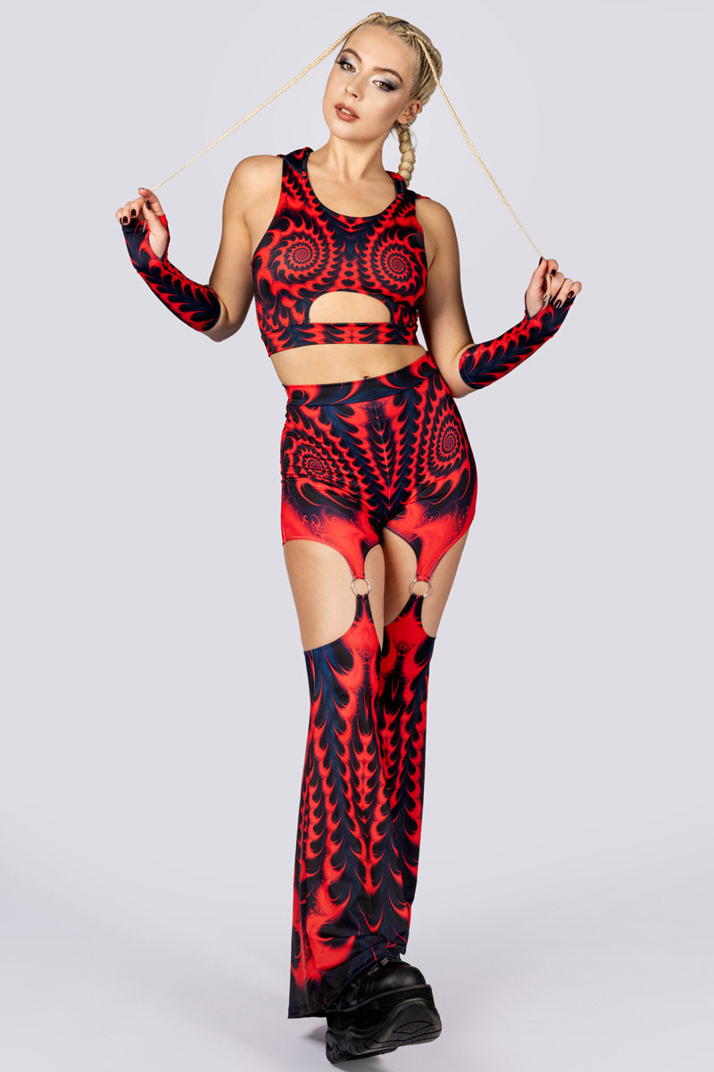 Fractalia O-Ring Flare Pants Front View