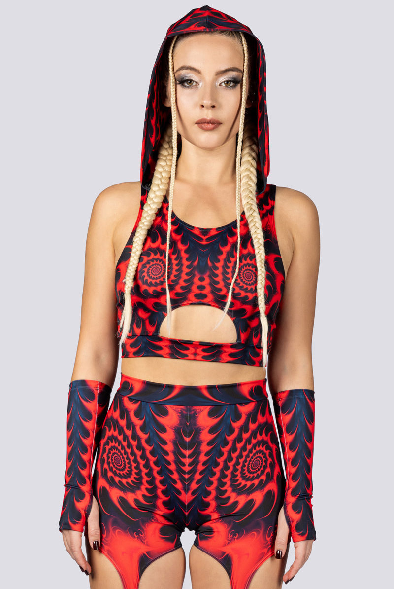 Fractalia O-Ring Flare Pants Set Close Front View