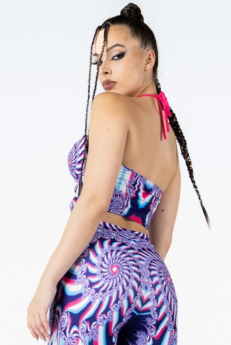 Fusion Flow V-String Crop Top Back View