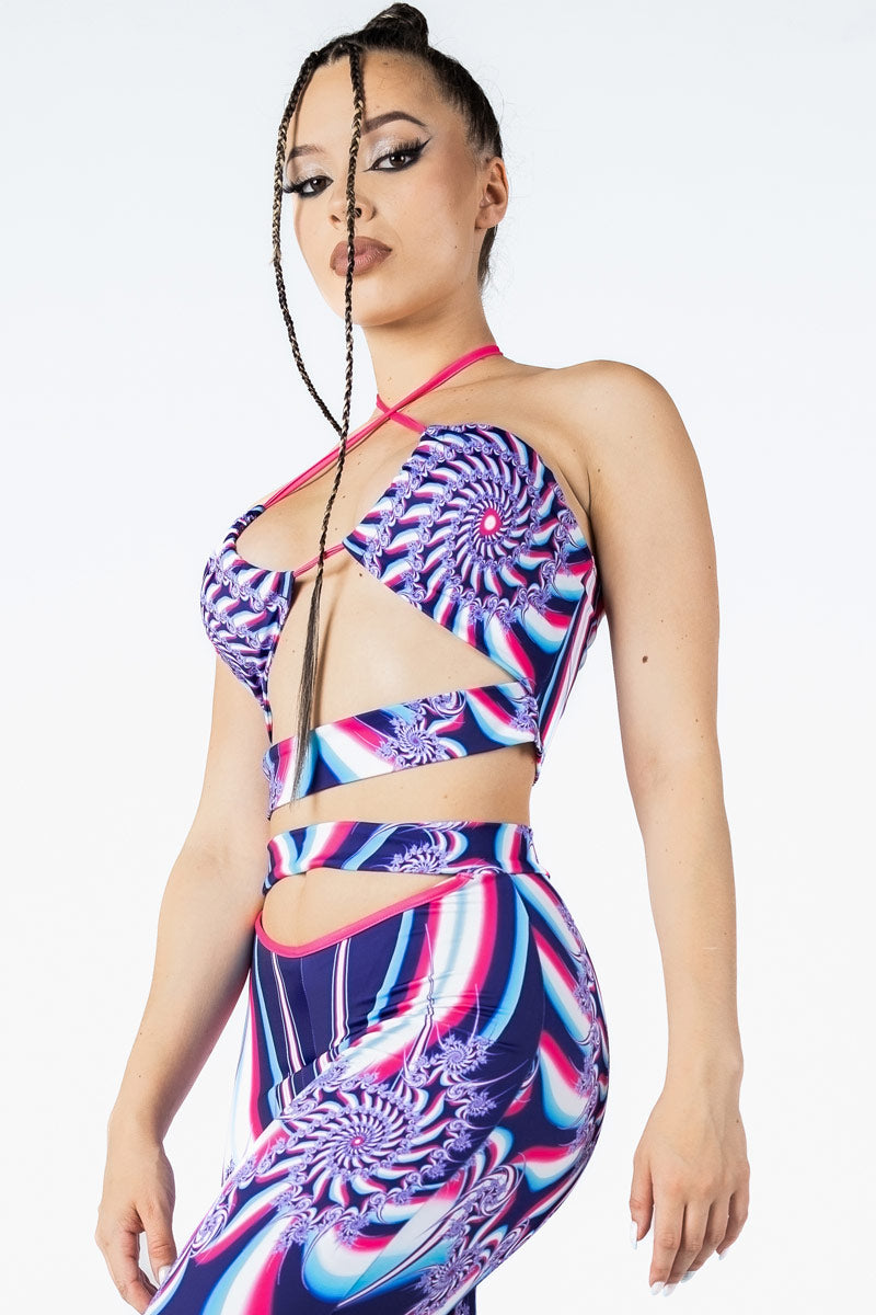 Fusion Flow V-String Crop Top Side View
