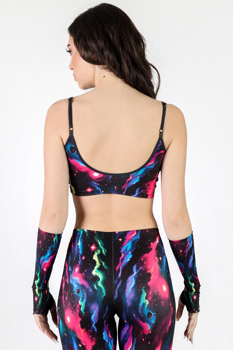 Galactic Glimpse Spaghetti Strap Crop Top Back View