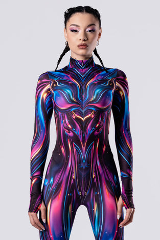 Rave Outfit Galaxia Full Body Costume Close Front View
