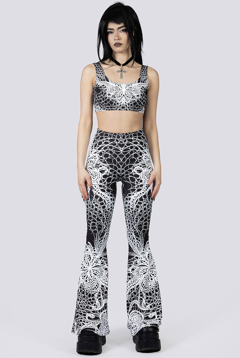 Ghostlace Flare Pants Front Goth Fashion