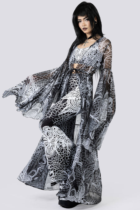 Ghostlace Flare Pants Set Robe Side Goth Wear