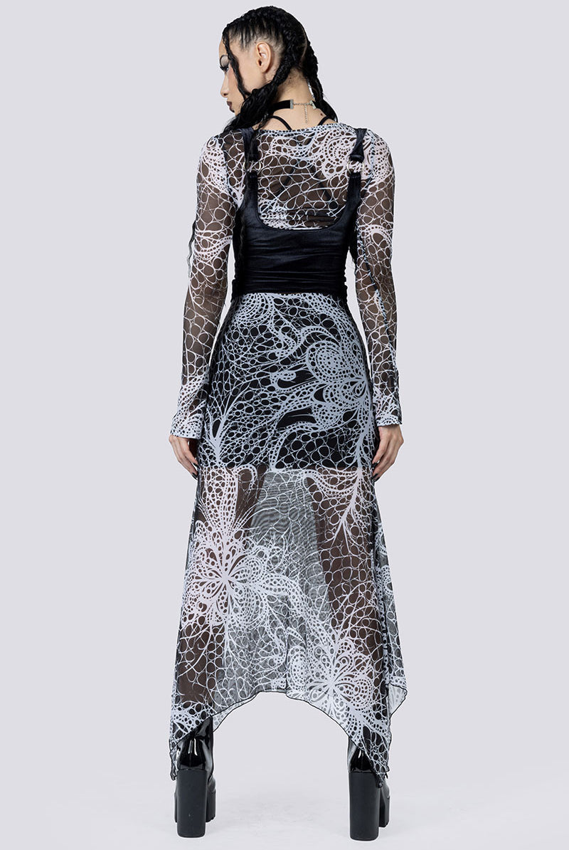 Ghostlace Maxi Skirt Set Corset Back Gothic Clothing