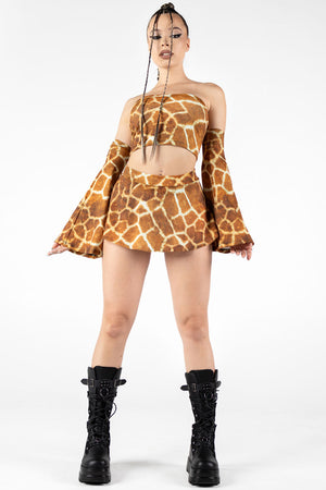 Giraffe Rave Mini Skirt Front View